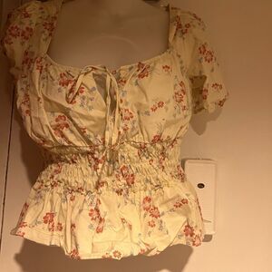 wayf runway dress shirt floral top blouse